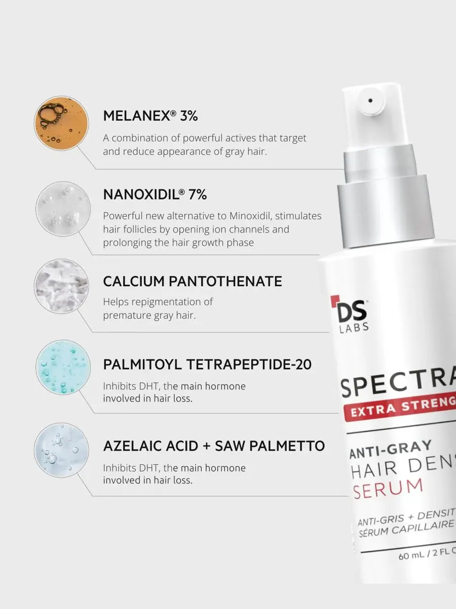 DS Laboratories Сыворотка для увеличения густоты волос Spectral.DNC-S Extra Strength против седины — изображение 2 из 10