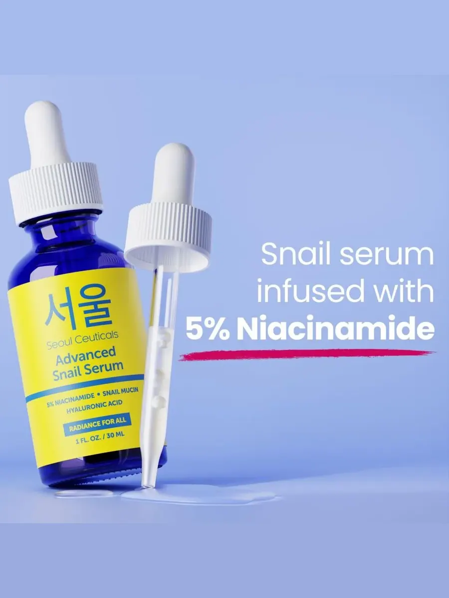 Эссенция Seoul Ceuticals — Корейская косметика по уходу за кожей: с муцином улитки, с ниацинамидом — изображение 2 из 9