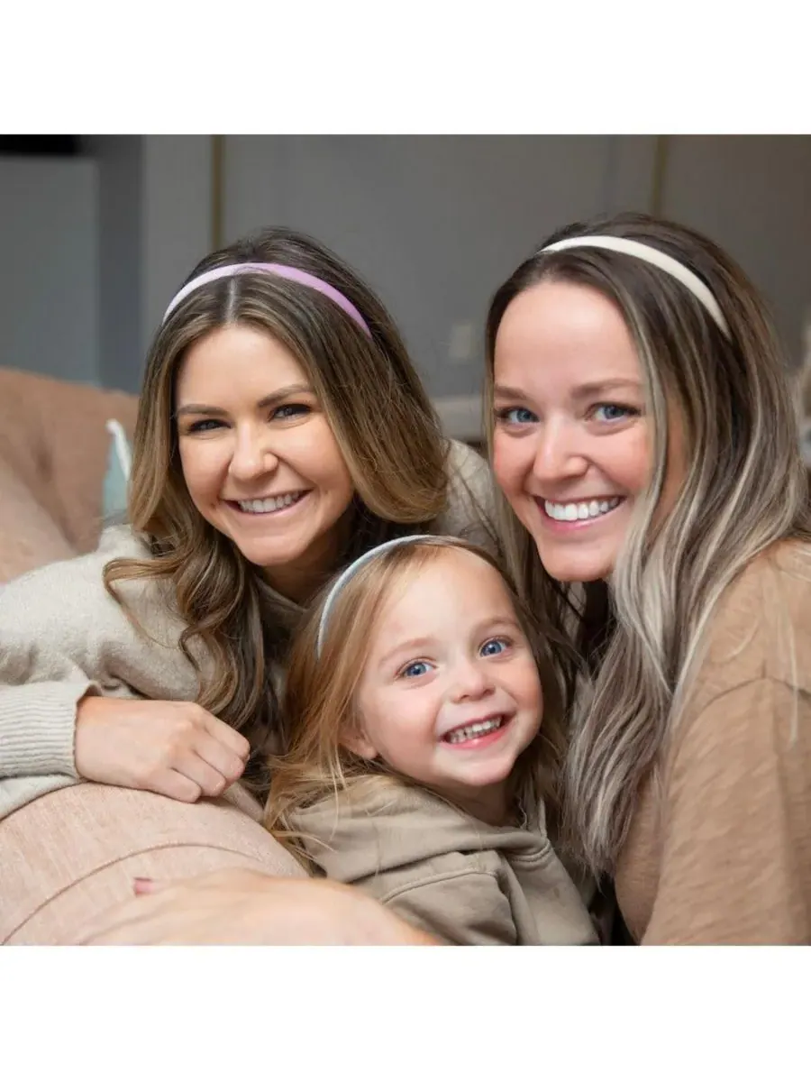 Headbands of Hope Классический набор тонких мягких повязок на голову - бежевый + фиолетовый + серый — изображение 4 из 6
