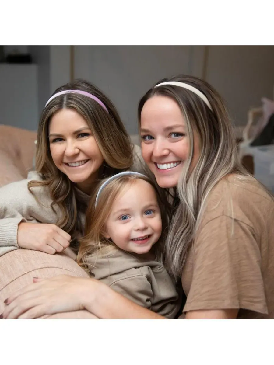 Headbands of Hope Классический набор тонких мягких повязок на голову - бежевый + фиолетовый + серый — изображение 6 из 6