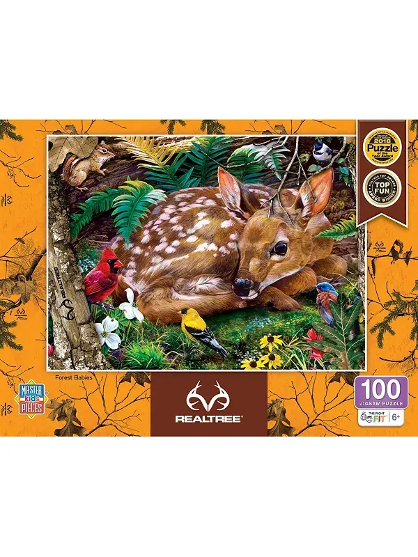 Шедевры RealTree - Пазл из 100 деталей "Лесные детки" Masterpieces Puzzles — изображение 1 из 3