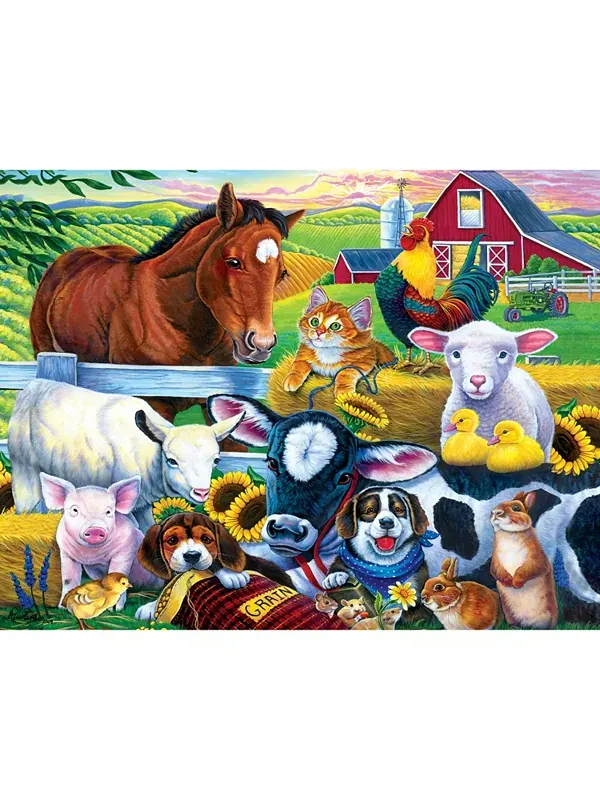 Шедевры мира животных - пазл «Друзья на ферме» из 100 деталей Masterpieces Puzzles — изображение 2 из 3