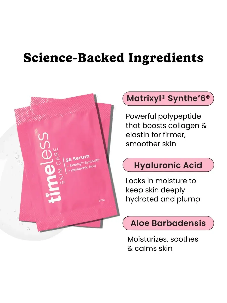 Сыворотка Timeless Skin Care — С пептидами Matrixyl Synthe 6 в одноразовых пакетиках — изображение 3 из 8
