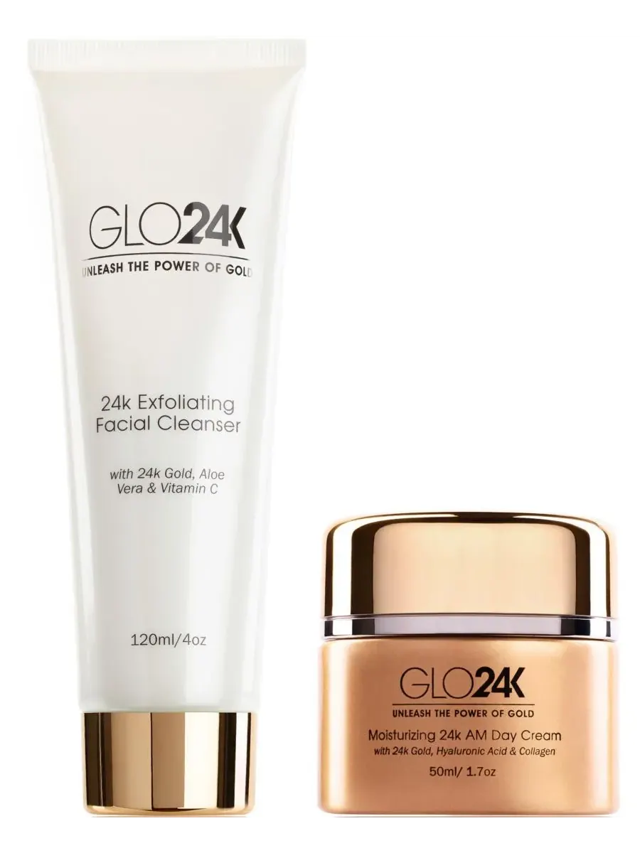 Крем для лица Glo24K — Отшелушивающее средство для умывания и дневной
