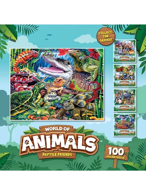 Шедевры мира животных, друзья-рептилии, пазл из 100 деталей Masterpieces Puzzles — изображение 3 из 3