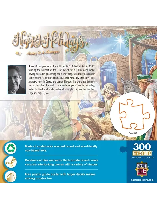 Шедевры, счастливых праздников - в яслях, пазл EZ Grip из 300 деталей Masterpieces Puzzles — изображение 3 из 3