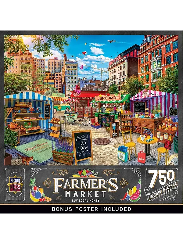 Фермерский рынок "Шедевры" - купите местный мед, пазл из 750 деталей Masterpieces Puzzles