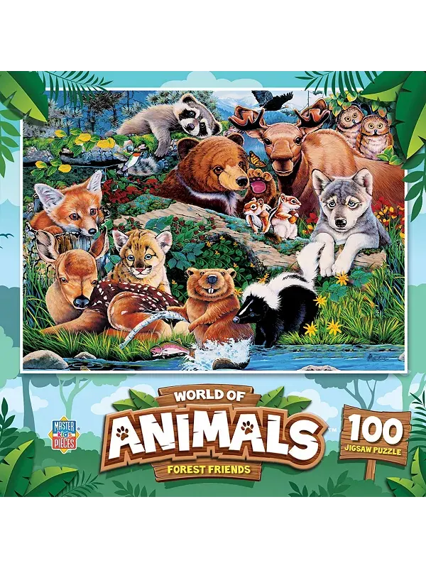 Шедевры мира животных - Лесные друзья, пазл из 100 деталей Masterpieces Puzzles — изображение 1 из 3