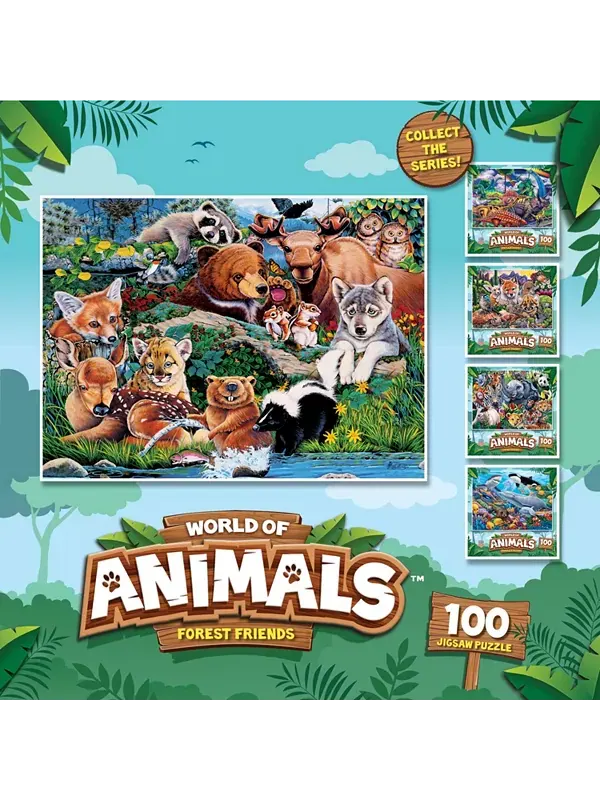 Шедевры мира животных - Лесные друзья, пазл из 100 деталей Masterpieces Puzzles — изображение 3 из 3