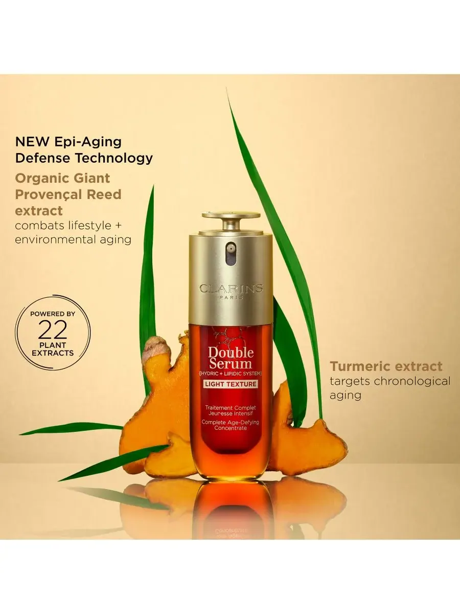 Сыворотка Clarins — DOUBLE SERUM с легкой текстурой для укрепления кожи, придания сияния и сужения — изображение 4 из 10