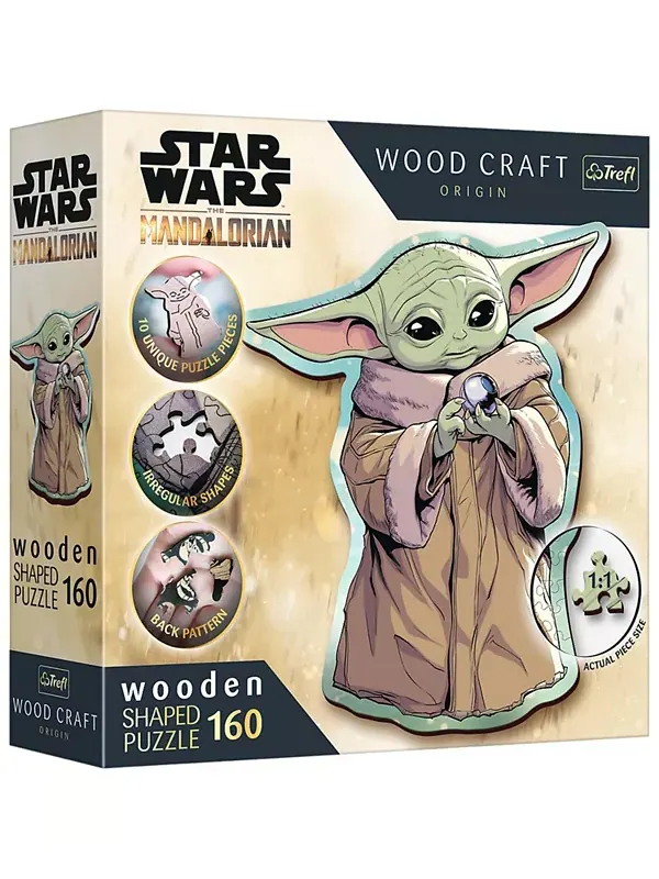 Деревянные пазлы Trefl Wood Craft, 160 деталей, деревянный пазл - Звездные войны - Grogu Trefl