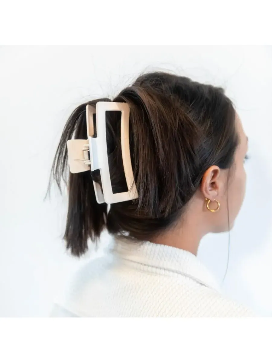 Headbands of Hope Очень большая прямоугольная клипса-зажим - кремового цвета — изображение 2 из 6