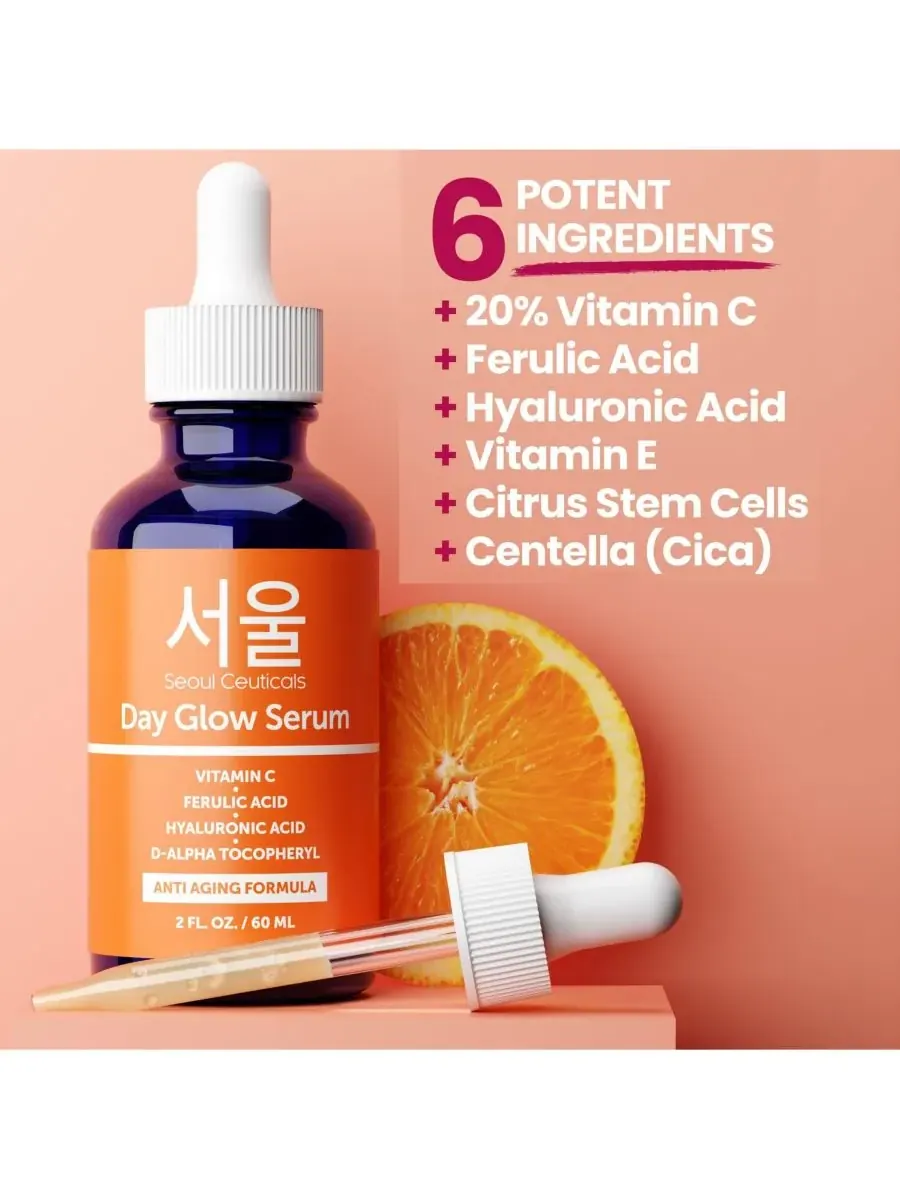 Сыворотка Seoul Ceuticals — Корейская для ухода за кожей с витамином С, дневная для сияния кожи — изображение 6 из 9