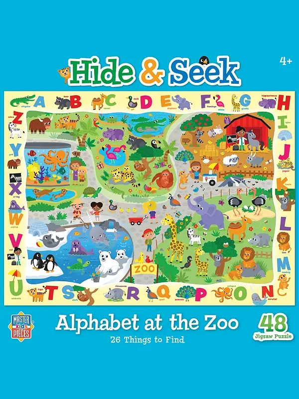 Прятки - алфавит в зоопарке пазл из 48 деталей Masterpieces Puzzles — изображение 1 из 3