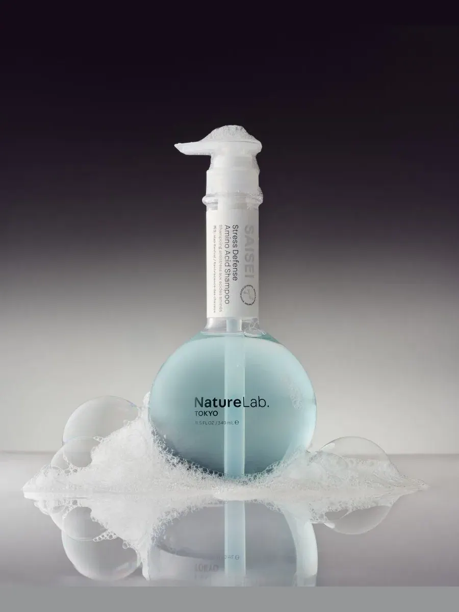 Шампунь для волос 340 мл с аминокислотами, Saisei Stress Defense Amino Acid Shampoo NatureLab Tokyo — изображение 3 из 7