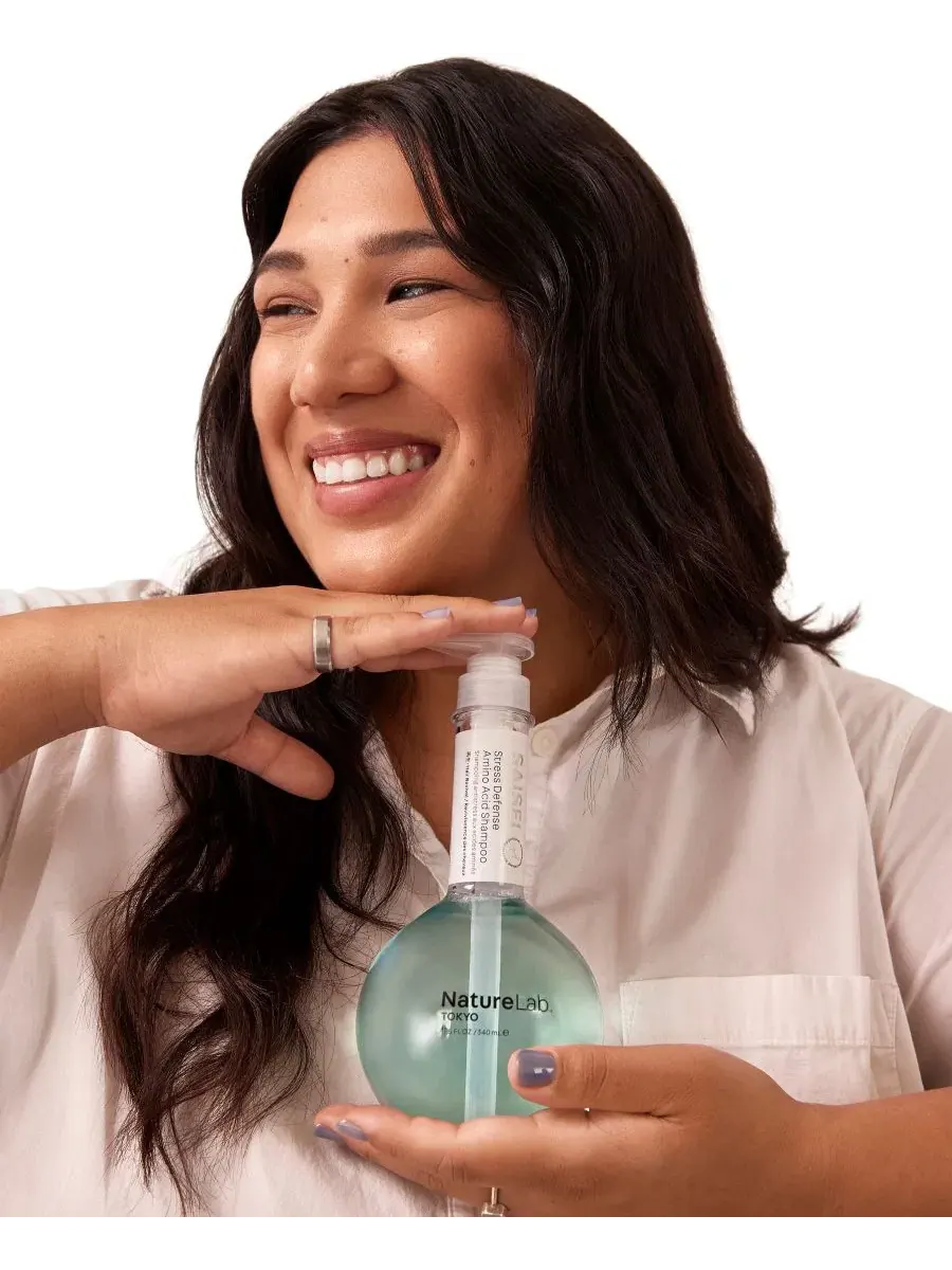 Шампунь для волос 340 мл с аминокислотами, Saisei Stress Defense Amino Acid Shampoo NatureLab Tokyo — изображение 5 из 7