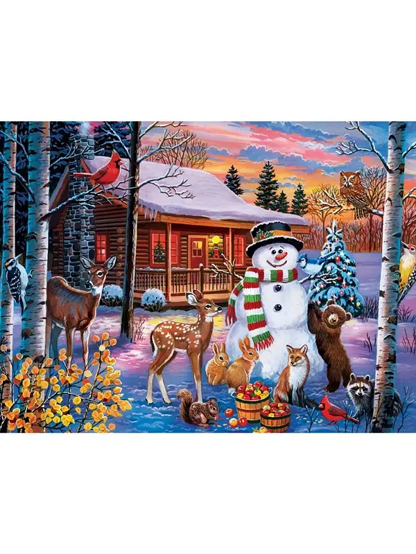 Шедевры счастливых праздников - зимние гости пазл ez grip из 300 деталей Masterpieces Puzzles — изображение 2 из 3