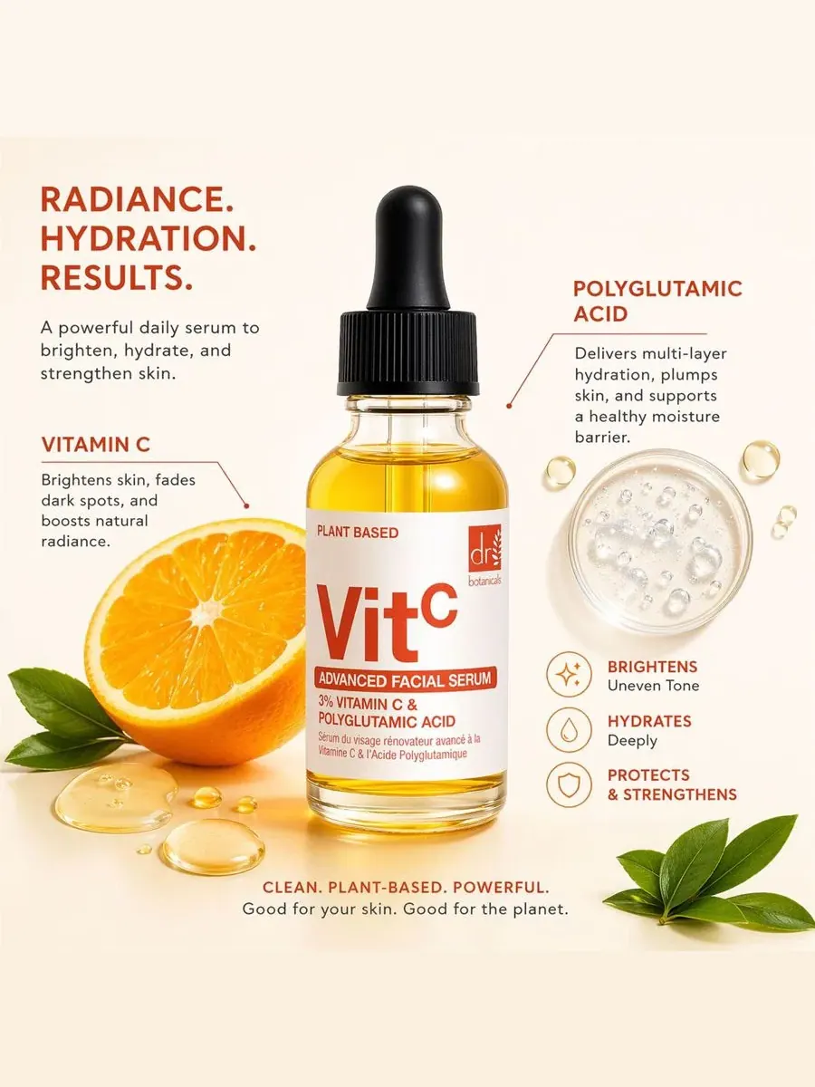 Сыворотка для лица с витамином C и полиглутаминовой кислотой, 30 мл, Advanced Facial Serum Dr — изображение 4 из 6