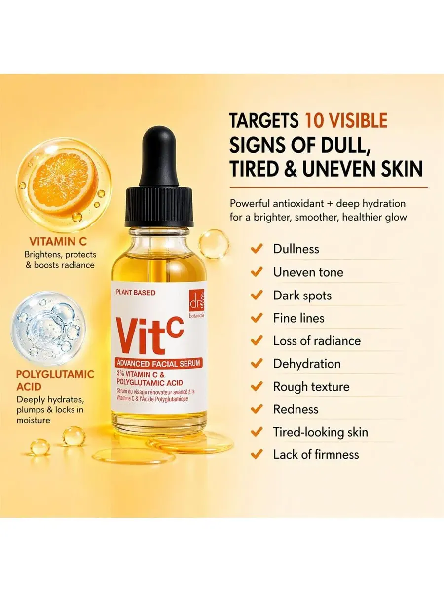 Сыворотка для лица с витамином C и полиглутаминовой кислотой, 30 мл, Advanced Facial Serum Dr — изображение 5 из 6