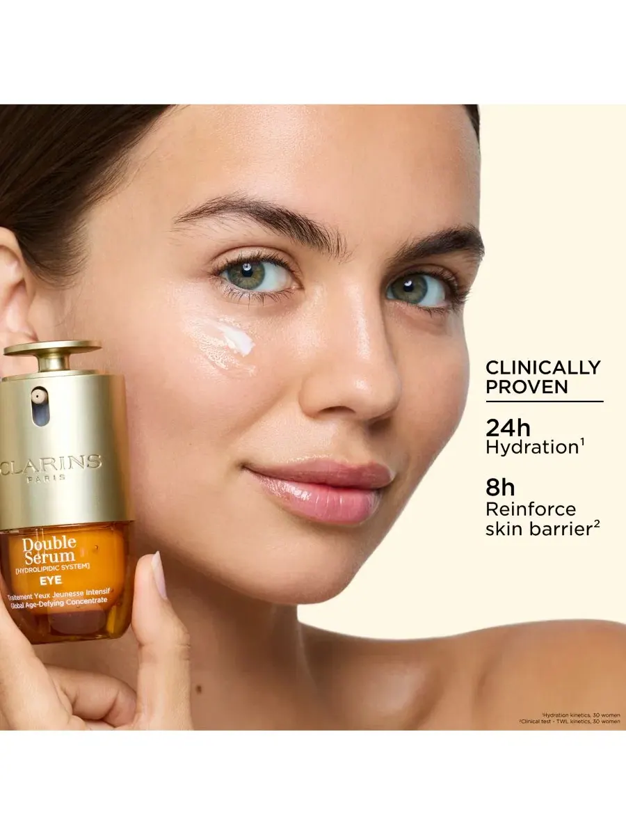 Сыворотка для контура глаз Clarins Double Serum Eye Brightening & Depuffing, 20 мл — изображение 5 из 14