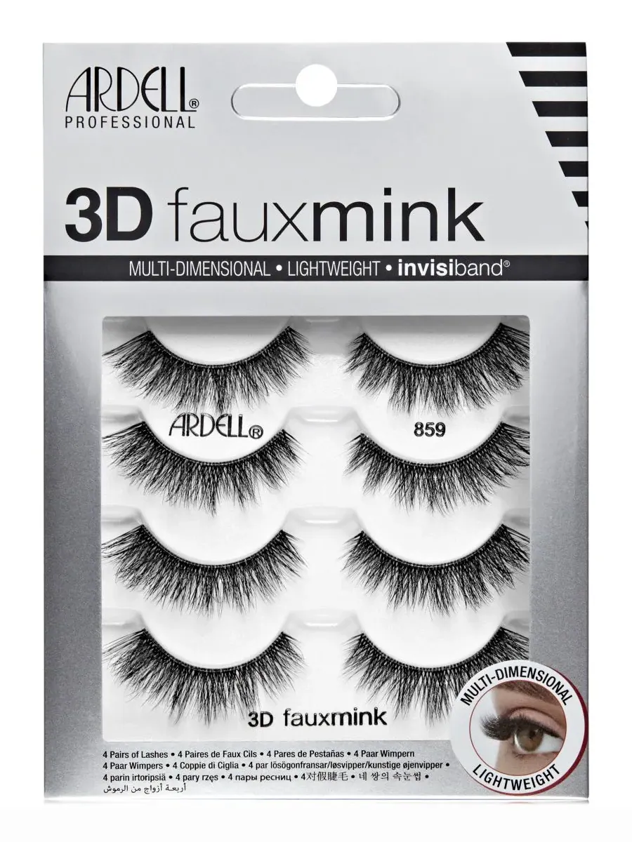 Ardell 3D Накладные ресницы из искусственной норки #859, 4 шт — мульти