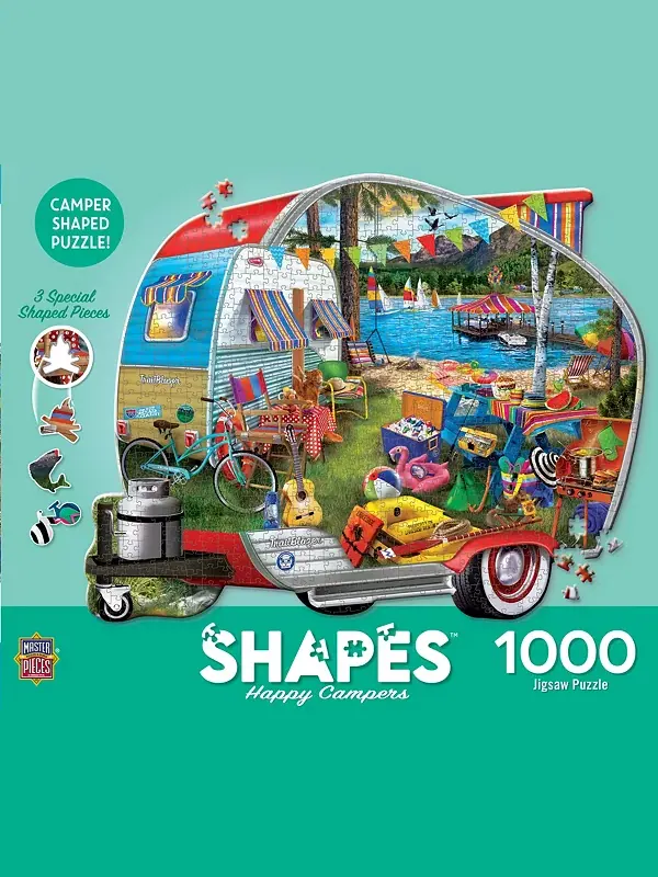 Фигуры - пазл из 1000 деталей "Счастливые отдыхающие" Masterpieces Puzzles — изображение 1 из 3