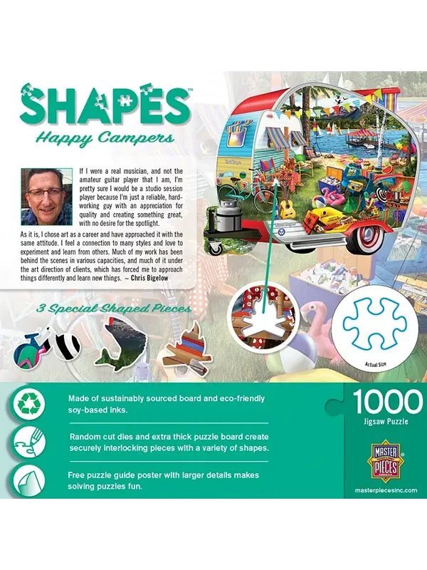 Фигуры - пазл из 1000 деталей "Счастливые отдыхающие" Masterpieces Puzzles — изображение 3 из 3