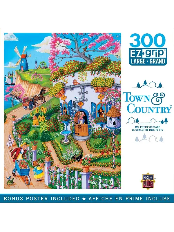 Шедевры города и страны - коттедж мисс Поттс, пазл EZ Grip из 300 деталей Masterpieces Puzzles — изображение 1 из 3
