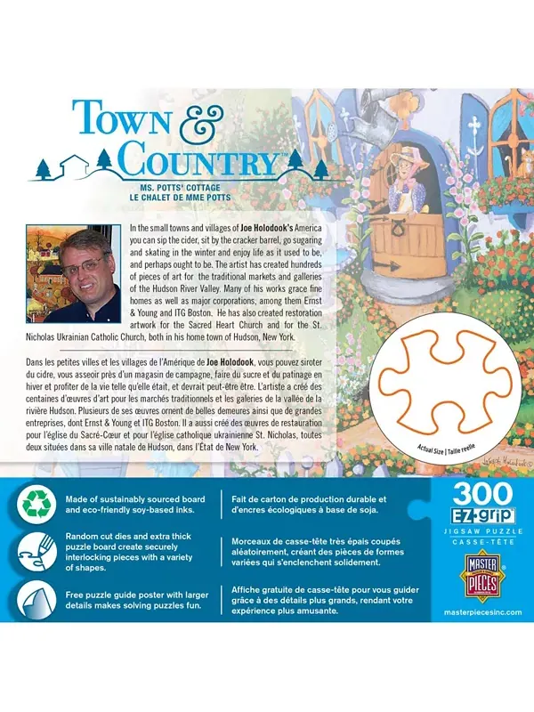 Шедевры города и страны - коттедж мисс Поттс, пазл EZ Grip из 300 деталей Masterpieces Puzzles — изображение 3 из 3