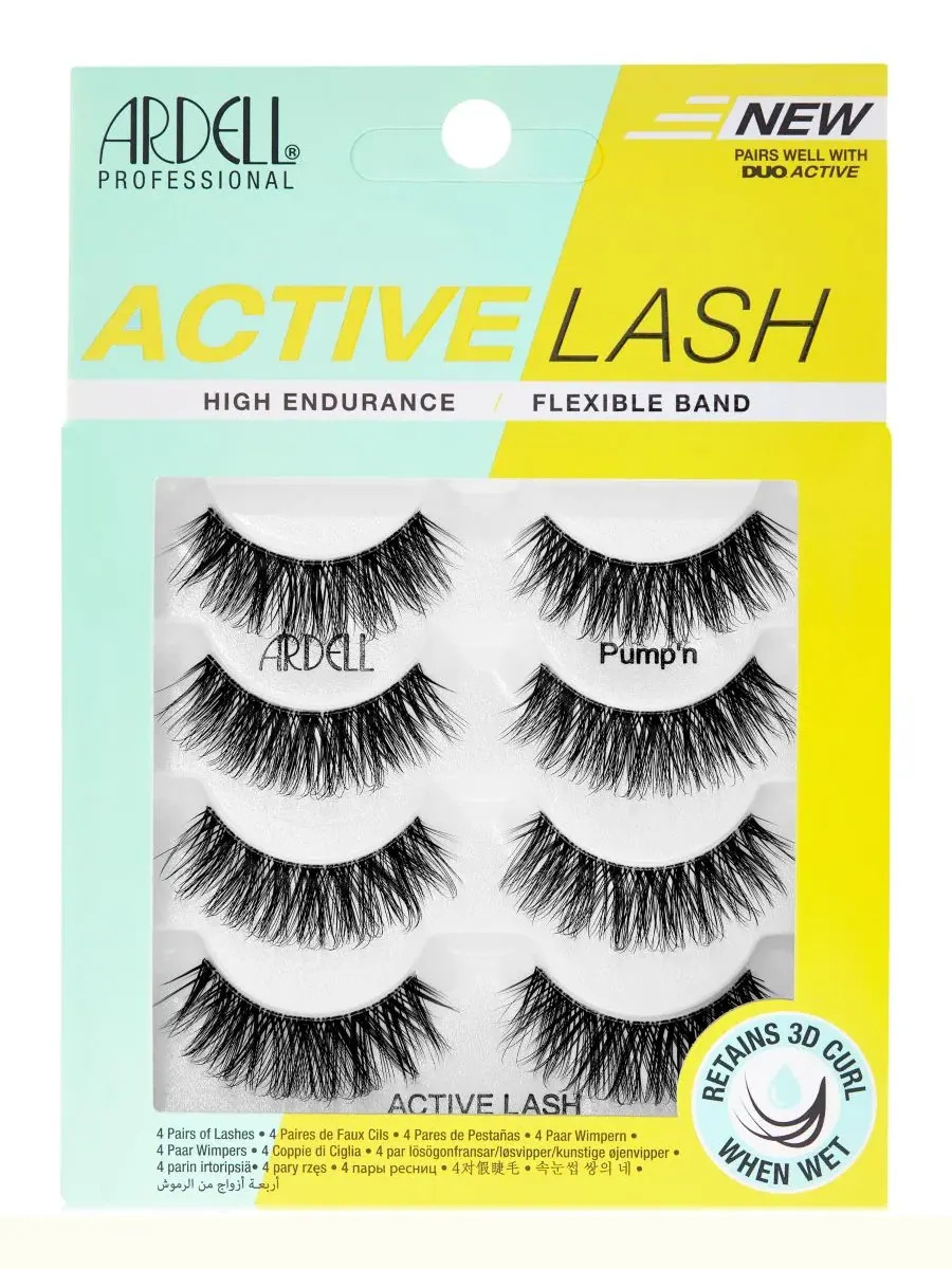 Ресницы с эффектом объема, 4 пары, Active Lash Pump'n Ardell — мульти