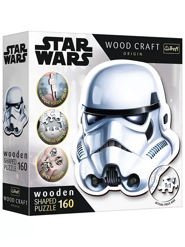 Деревянные пазлы Trefl Wood Craft, 160 деталей, деревянный пазл - Звёздные войны - Шлем штурмовика