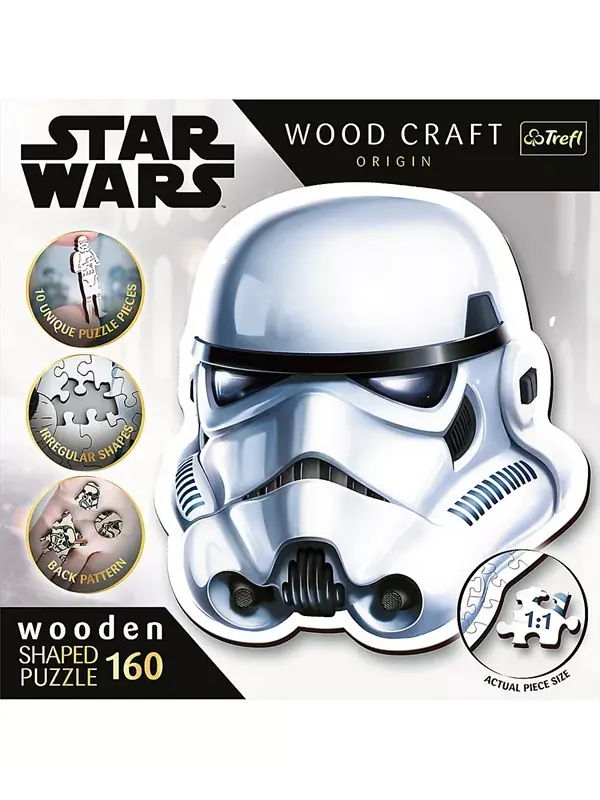 Деревянные пазлы Trefl Wood Craft, 160 деталей, деревянный пазл - Звёздные войны - Шлем штурмовика — изображение 3 из 3