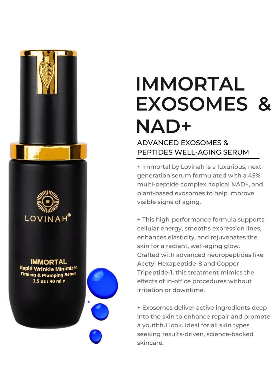 Сыворотка Lovinah Skincare — Для быстрого разглаживания морщин Immortal-Exosomes NAD+ — изображение 2 из 3