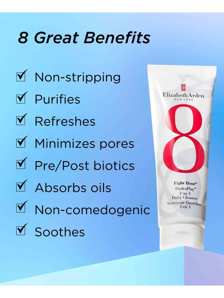 Флюид Elizabeth Arden — Очищающее средство Eight Hour HydraPlay -в-1 для ежедневного применения — изображение 3 из 10