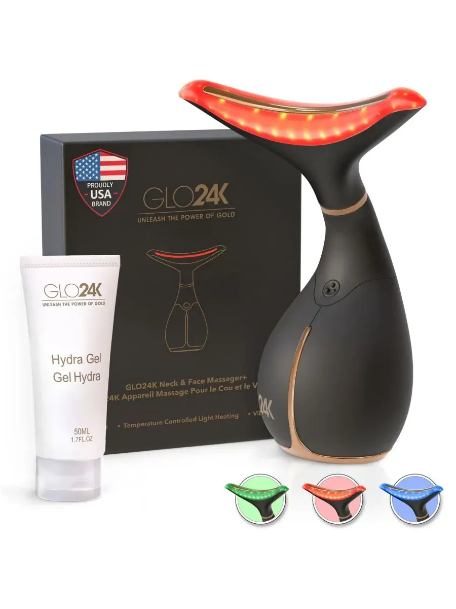 Набор для ухода за кожей лица и шеи с гидратирующим гелем GLO24K — изображение 1 из 3