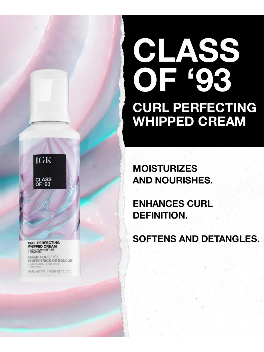 IGK Hair Взбитые сливки для совершенствования локонов Class Of '93 — изображение 3 из 10