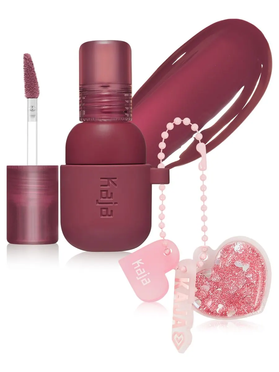 Блестящая помада и румяна Jelly Charm с брелоком, 0,17 унции Kaja, цвет fig soda — без цвета