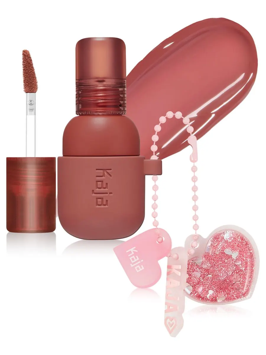 Блестящая помада и румяна Jelly Charm с брелоком, 0,17 унции Kaja, цвет peach fizz