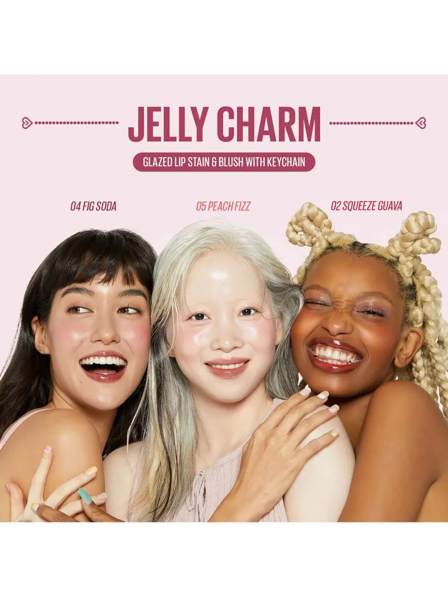 Блестящая помада и румяна Jelly Charm с брелоком, 0,17 унции Kaja, цвет peach fizz — изображение 10 из 10