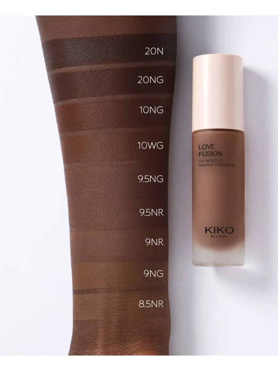 Тональный крем с увлажнением Love Fusion 24-Hour Moisture Radiant Foundation, 30 мл KIKO Milano, 20N — изображение 5 из 8