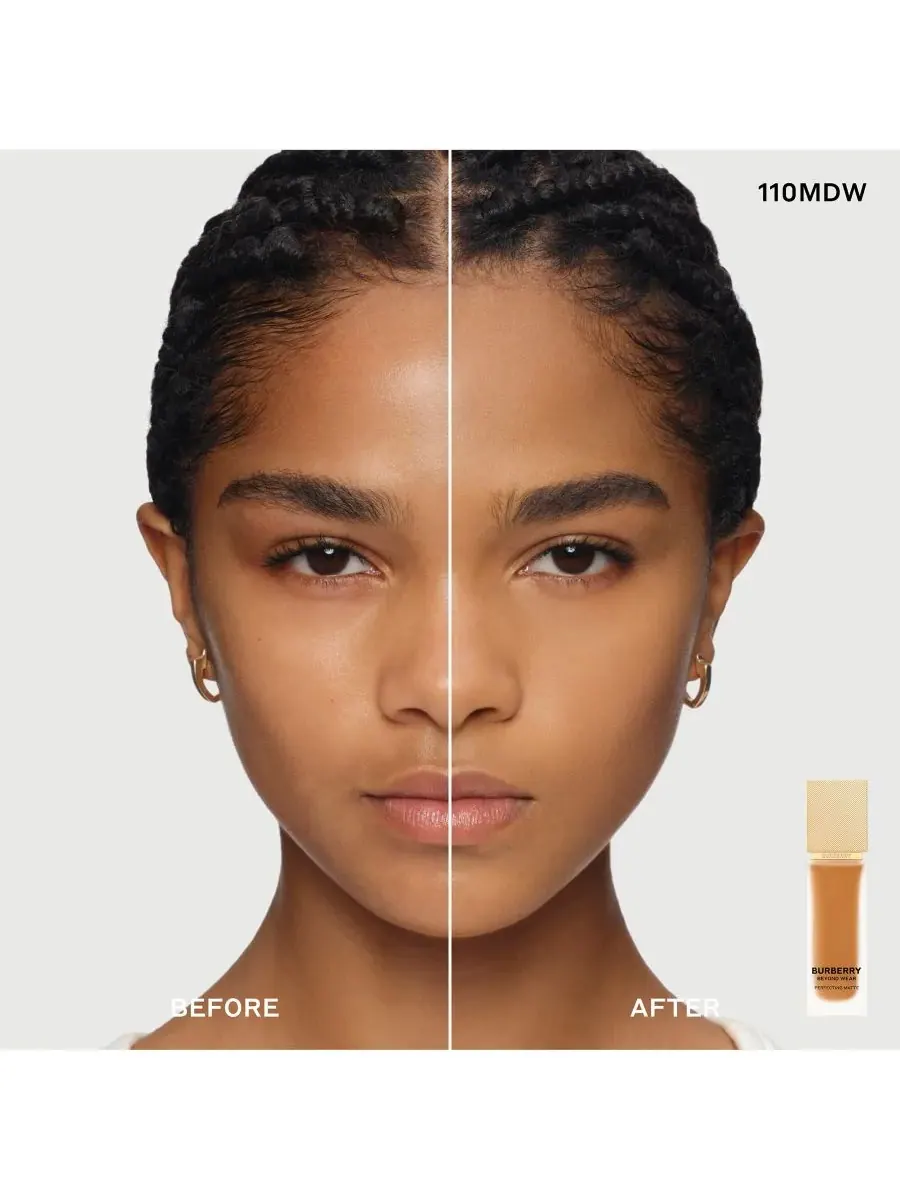 Тональный крем Beyond Wear Perfecting Matte Foundation, 1 унция Burberry, 110 Medium Deep Warm — изображение 3 из 10