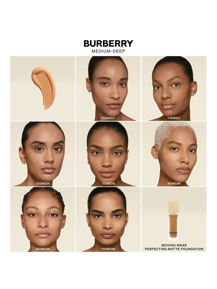 Тональный крем Beyond Wear Perfecting Matte Foundation, 1 унция Burberry, 115 Medium Deep Cool — изображение 5 из 10