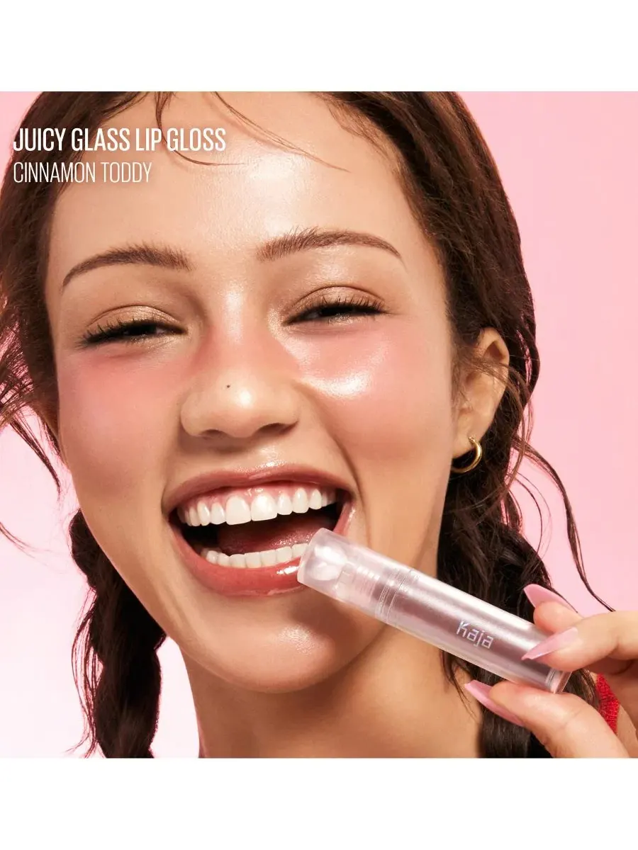 Увлажняющий и увеличивающий объем блеск для губ Juicy Glass, 4 г Kaja, cinnamon toddy — изображение 9 из 9