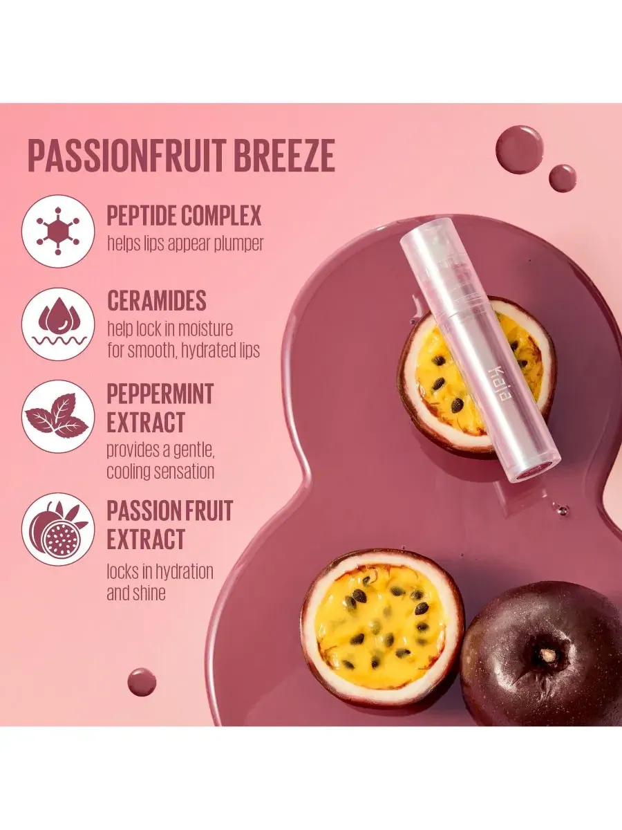 Увлажняющий и увеличивающий объем блеск для губ Juicy Glass, 4 г Kaja, passionfruit breeze — изображение 6 из 9