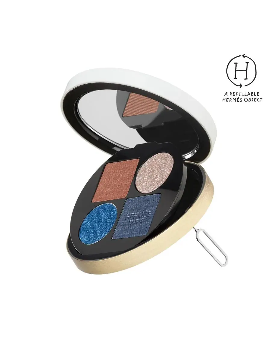 Набор пудр для век Ombres d'Hermès Powder Quartet For Eyes, 04 Ombres Marines — изображение 8 из 10