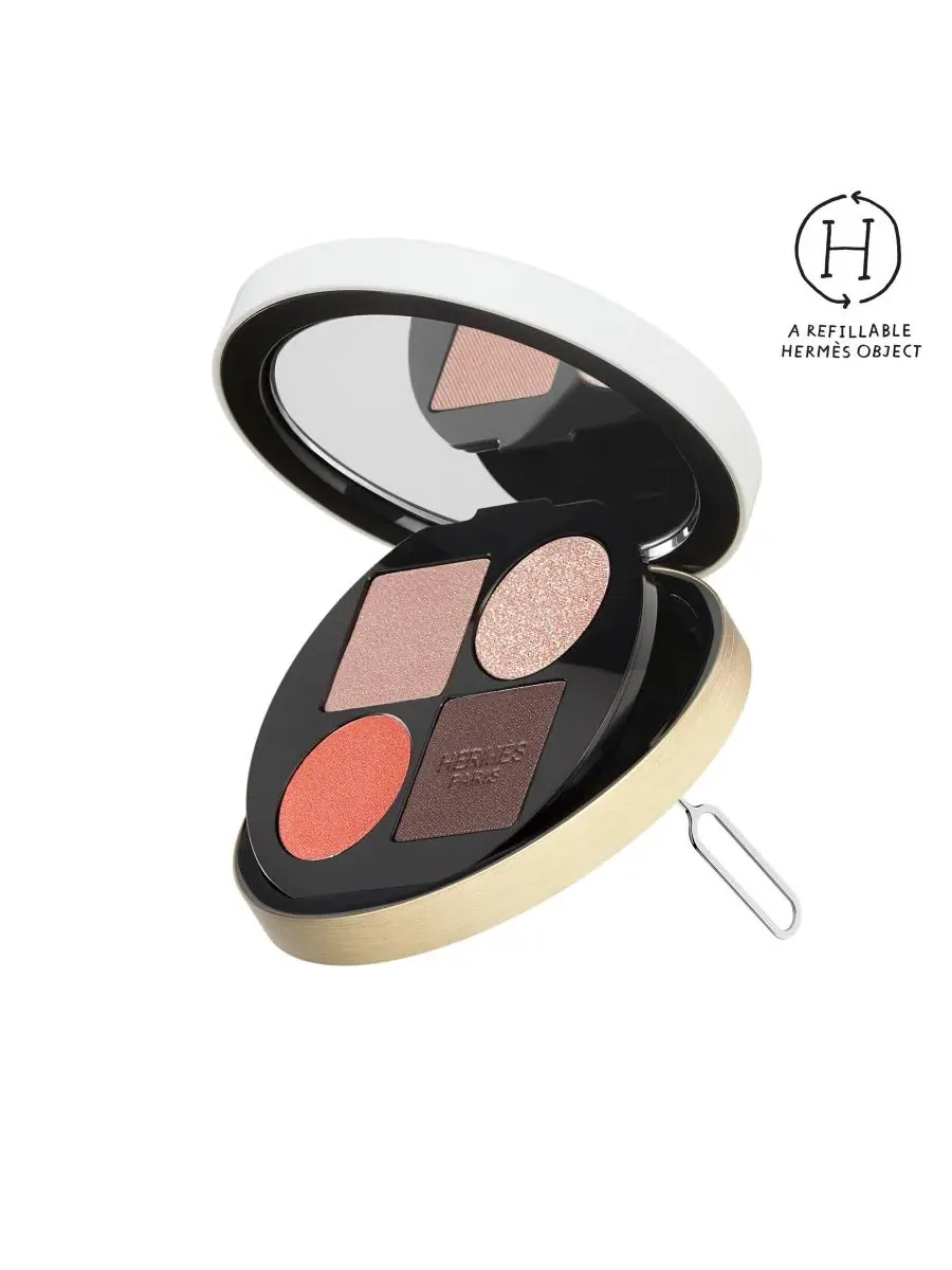 Набор пудр для век Ombres d'Hermès Powder Quartet For Eyes, 03 Ombres Fauves — изображение 8 из 10