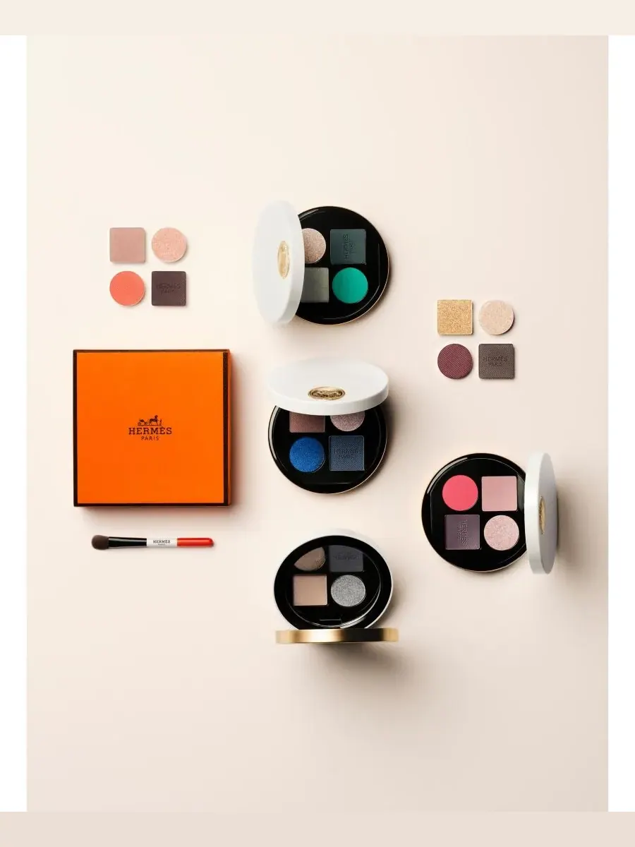 Набор пудр для век Ombres d'Hermès Powder Quartet For Eyes, 03 Ombres Fauves — изображение 9 из 10