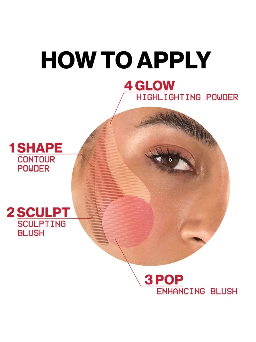 Палетка для лица Halo Sculpt + Glow с витамином Е Smashbox, Berry Saturation — изображение 3 из 8