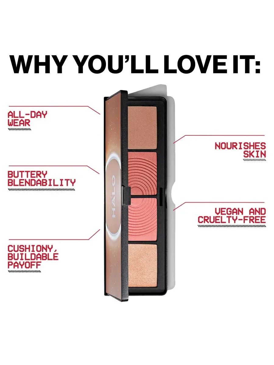 Палетка для лица Halo Sculpt + Glow с витамином Е Smashbox, Berry Saturation — изображение 4 из 8