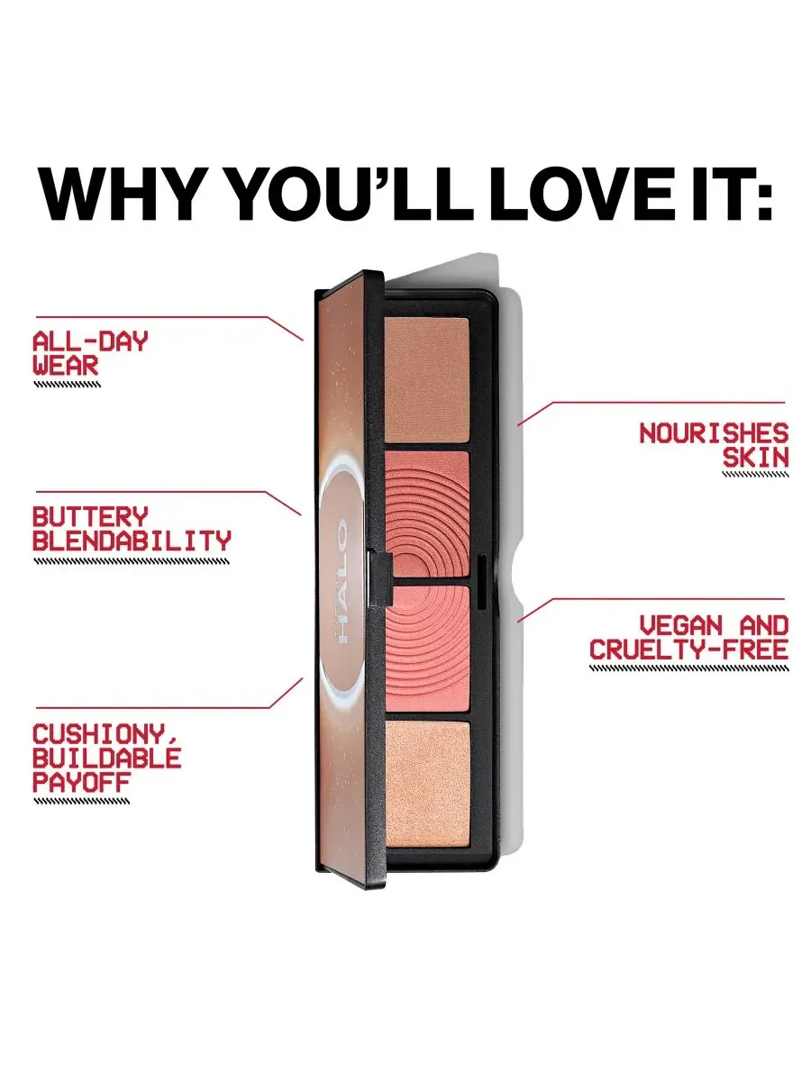 Палетка для лица Halo Sculpt + Glow с витамином Е Smashbox, Coral Saturation — изображение 4 из 8